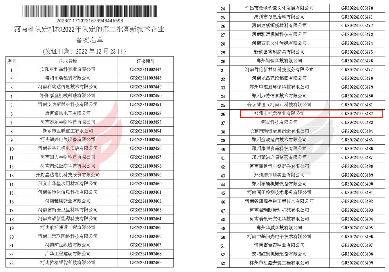 神龙泵业再次被认定为高新技术企业